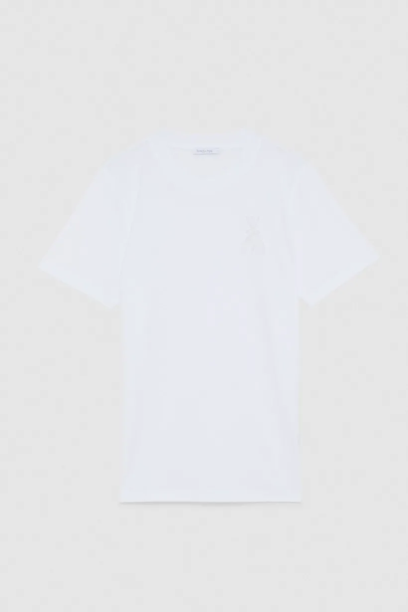 Bawełniany T-shirt z krótkim rękawem i naszywką Fly