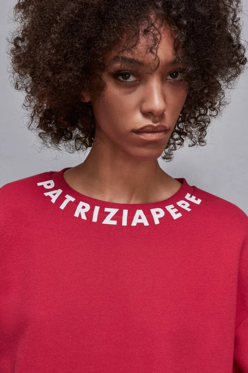 Bluza z niewykończonym brzegiem z logo