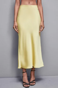 Błyszcząca satynowa spódnica mid-skirt