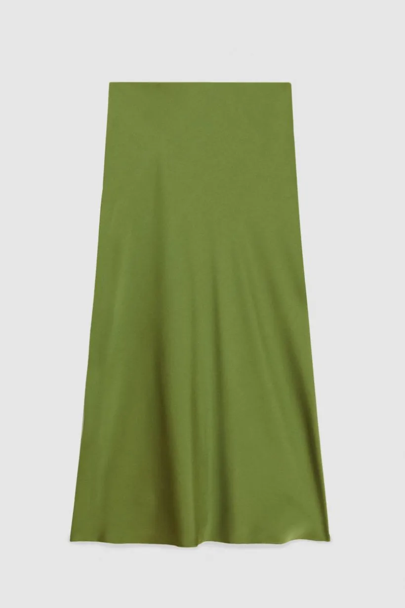 Błyszcząca satynowa spódnica mid-skirt