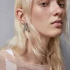 Kolczyki z mosiądzu i szkła z kryształkami