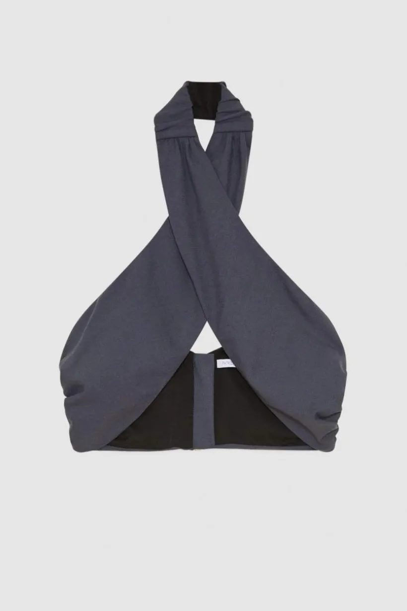 Kopertowy top z wełny Essential