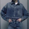 Koszula z długim rękawem z niebieskiego denimu