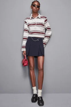 Koszulka polo cropped z długim rękawem