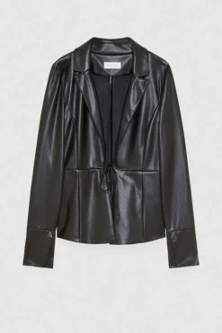 Marynarka koszulowa overshirt z imitacji skóry