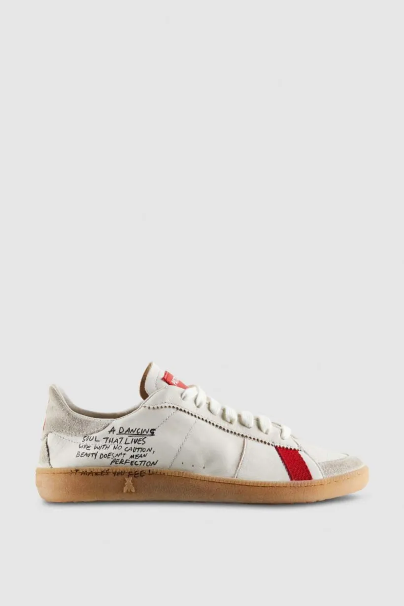 SKIN Sneakers ze skóry nappa z napisem