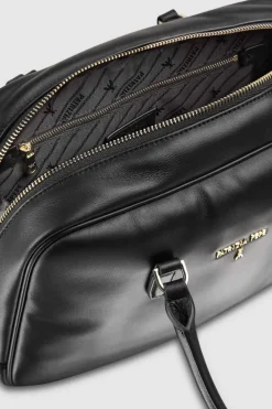 Skórzana torba na ramię z zamkiem typu camera case