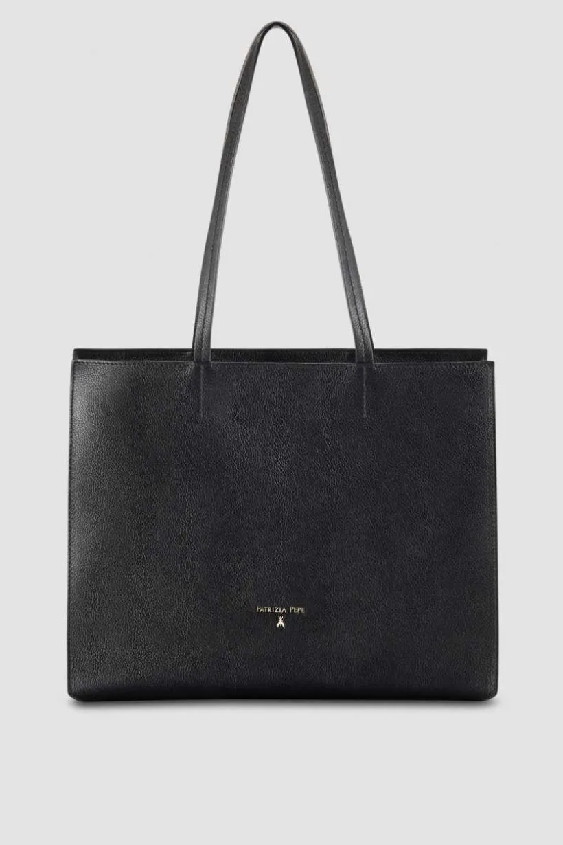 Skórzana torba typu shopper z suwakiem