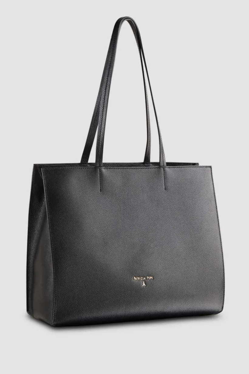 Skórzana torba typu shopper z suwakiem