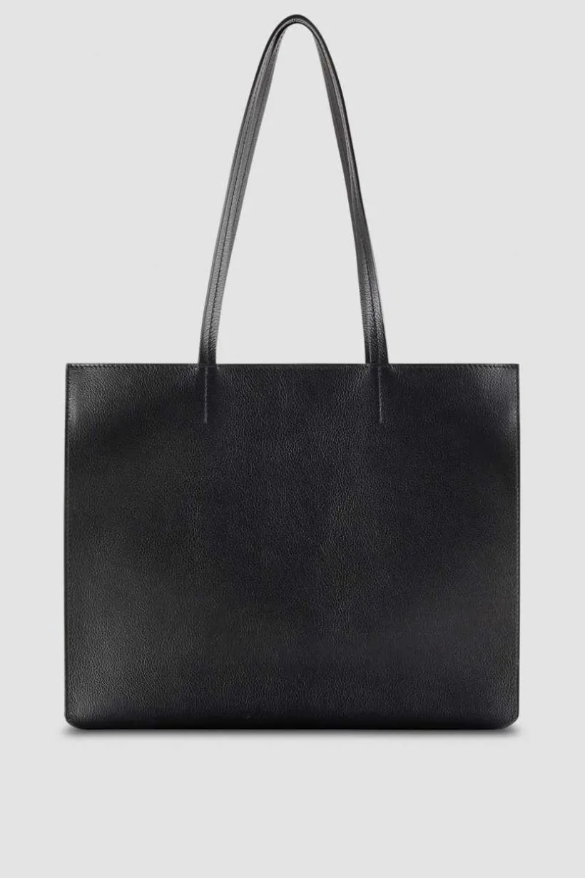 Skórzana torba typu shopper z suwakiem