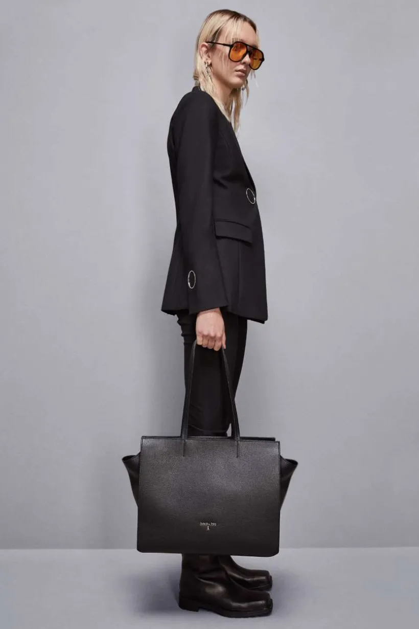 Skórzana torba typu shopper z suwakiem
