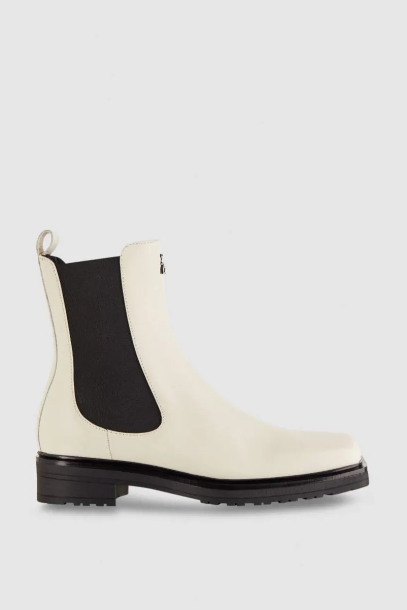 Skórzane buty Beatles z kwadratowymi noskami