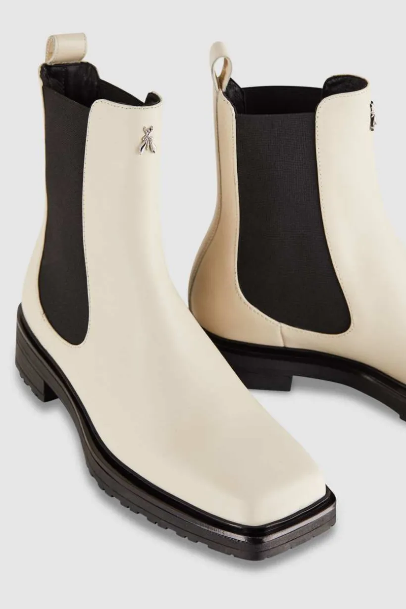 Skórzane buty Beatles z kwadratowymi noskami