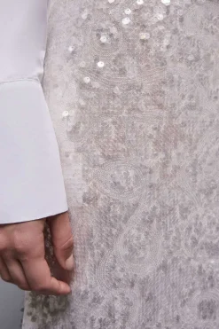 Tiulowa spódnica z cekinami