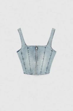 Top z elastycznego denimu