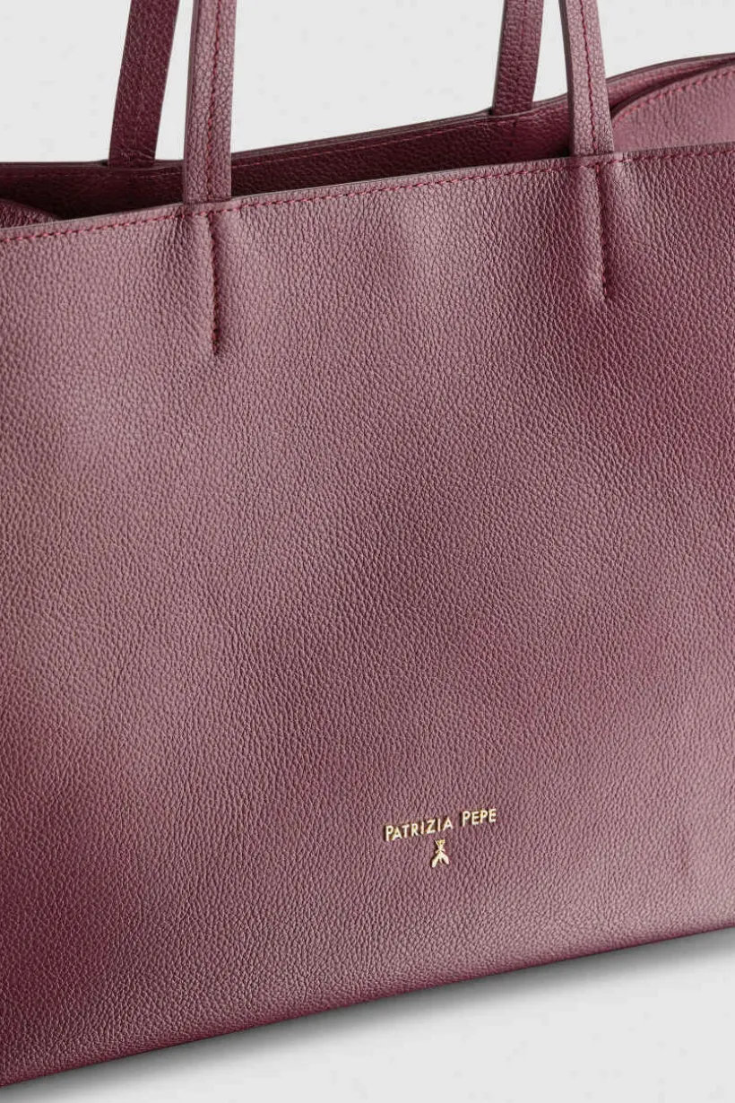 Torba typu shopper z międlonej skóry