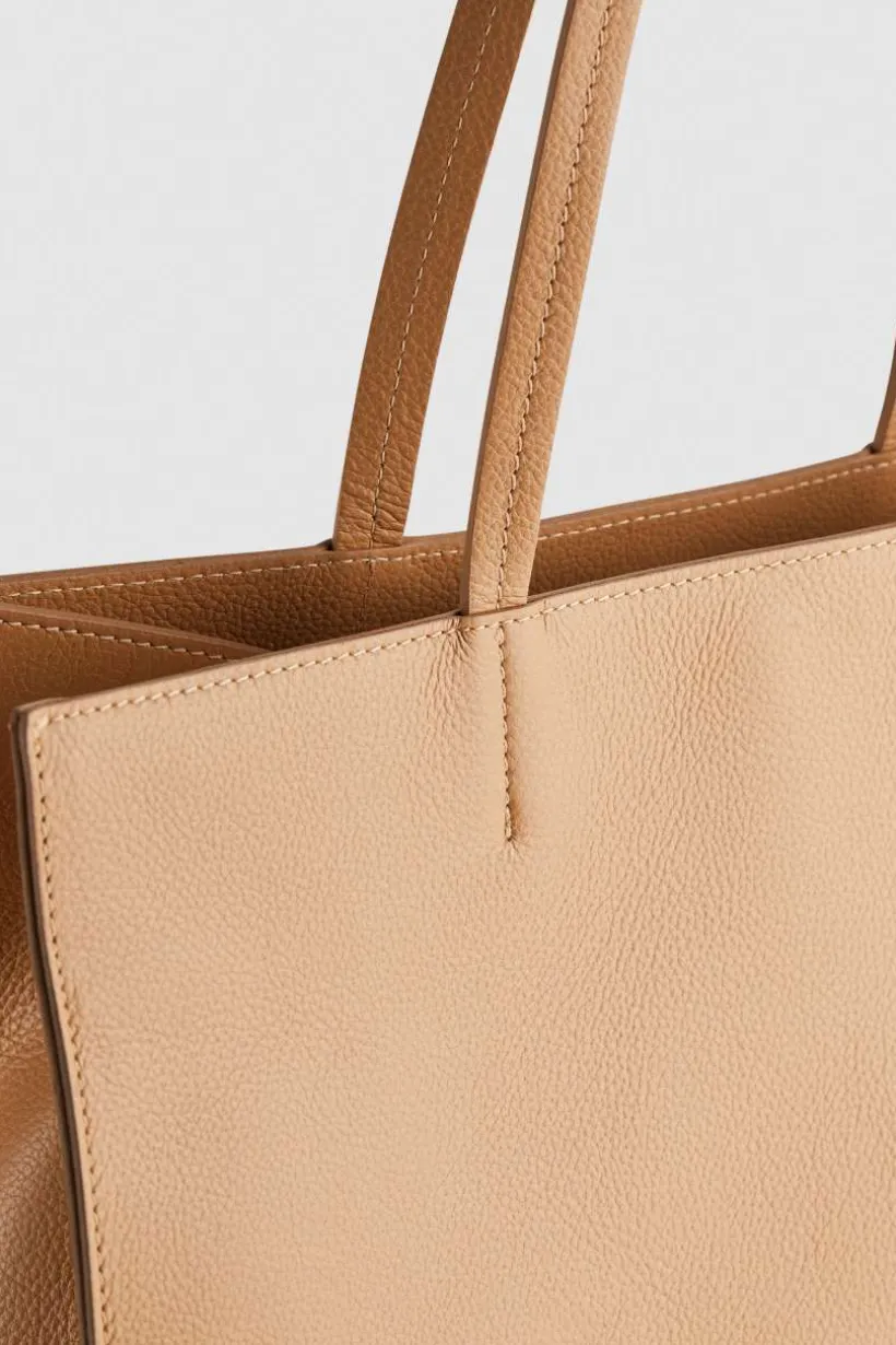 Torba typu shopper z międlonej skóry