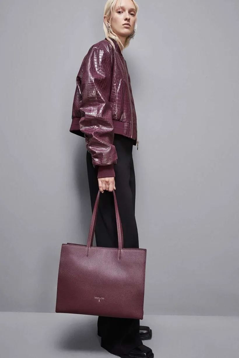 Torba typu shopper z międlonej skóry