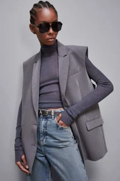 Wełniana bluzka slim fit Essential
